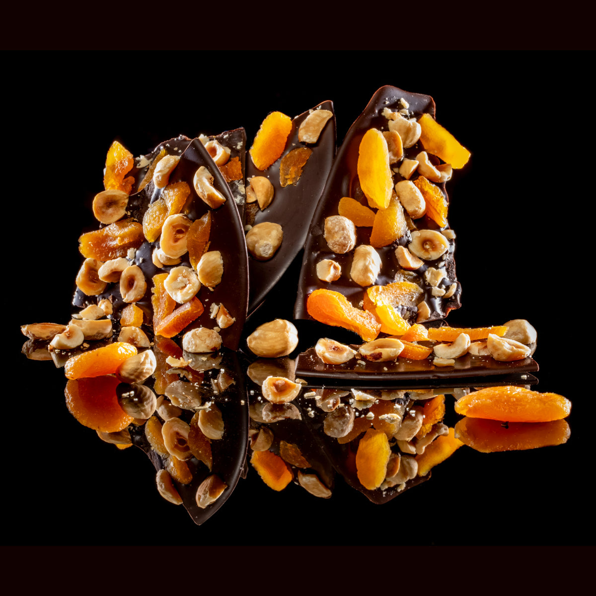 60% Dark Chocolate Bark Box - Hazelnut + Apricot
