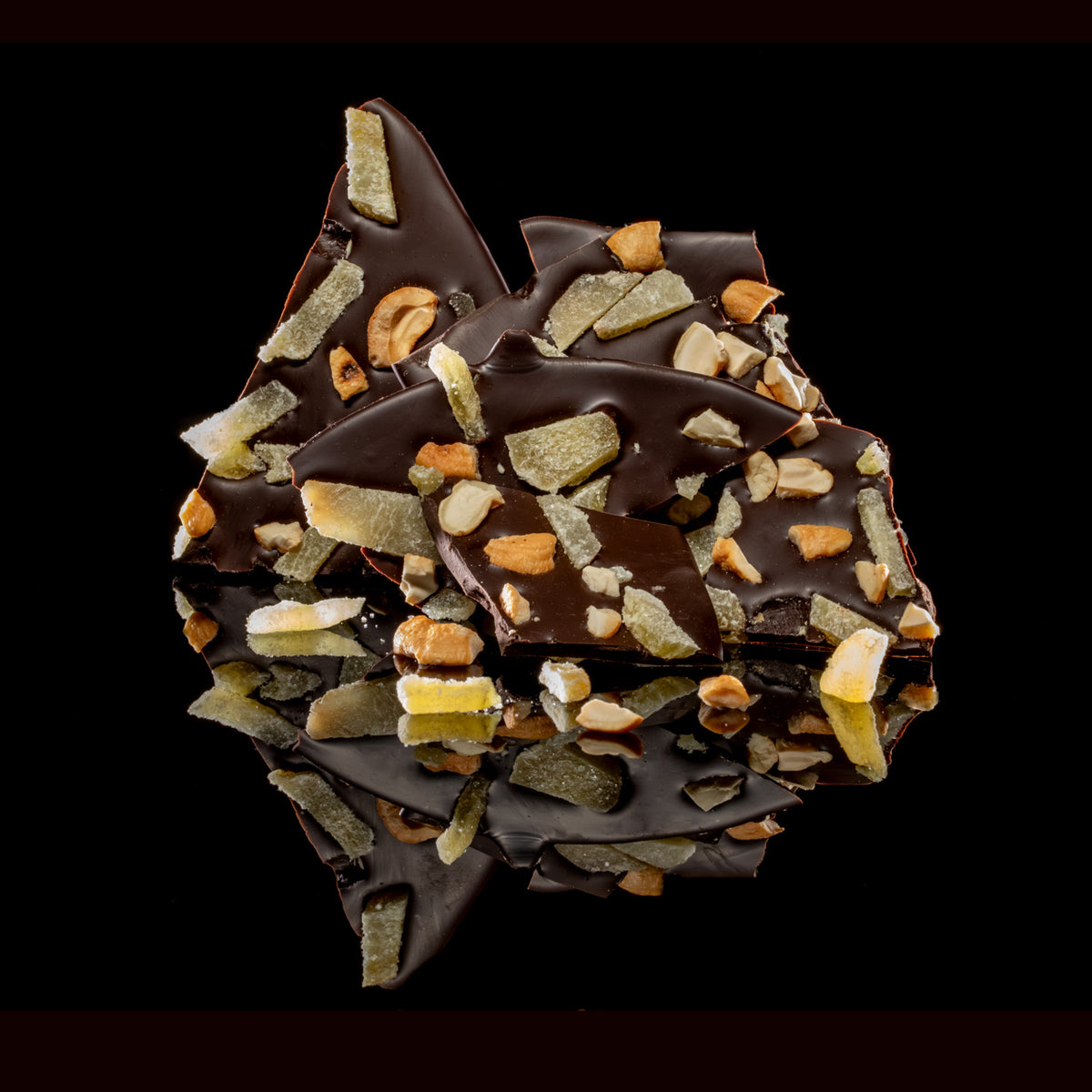 76% Dark Chocolate Bark Box - Cashew + Ginger