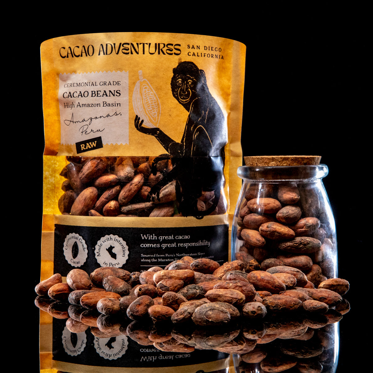 Raw Ceremonial Cacao Beans Large